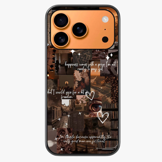 Bittersweet Aesthetic Chaos Glass Case captured at a warm angle highlighting gloss, texture and premium glass finish.