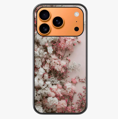 Blush Blossom Cloud Glass Case captured at a warm angle highlighting gloss, texture and premium glass finish.