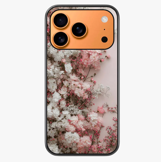 Blush Blossom Cloud Glass Case captured at a warm angle highlighting gloss, texture and premium glass finish.