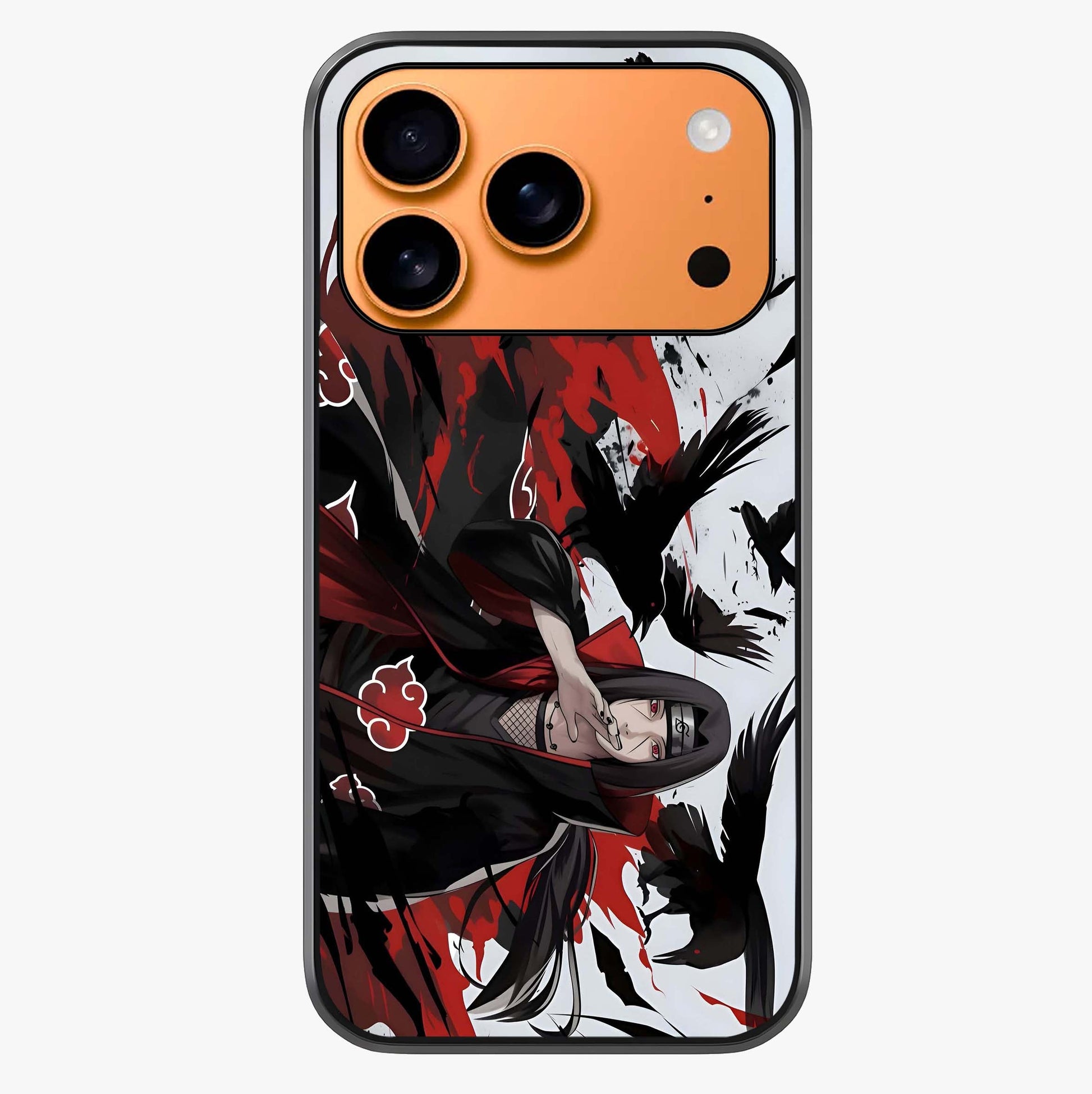 Crimson Crow Illusion Glass Case captured at a warm angle highlighting gloss, texture and premium glass finish.