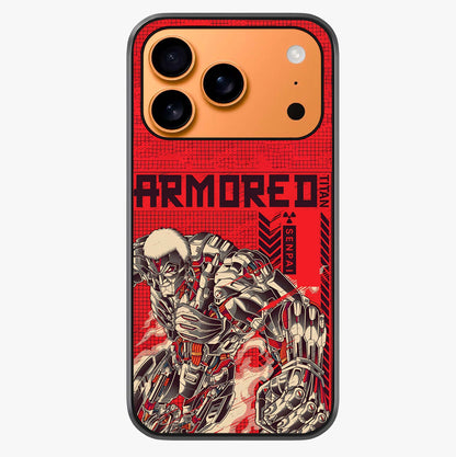 Crimson Mecha Titan Glass Case captured at a warm angle highlighting gloss, texture and premium glass finish.
