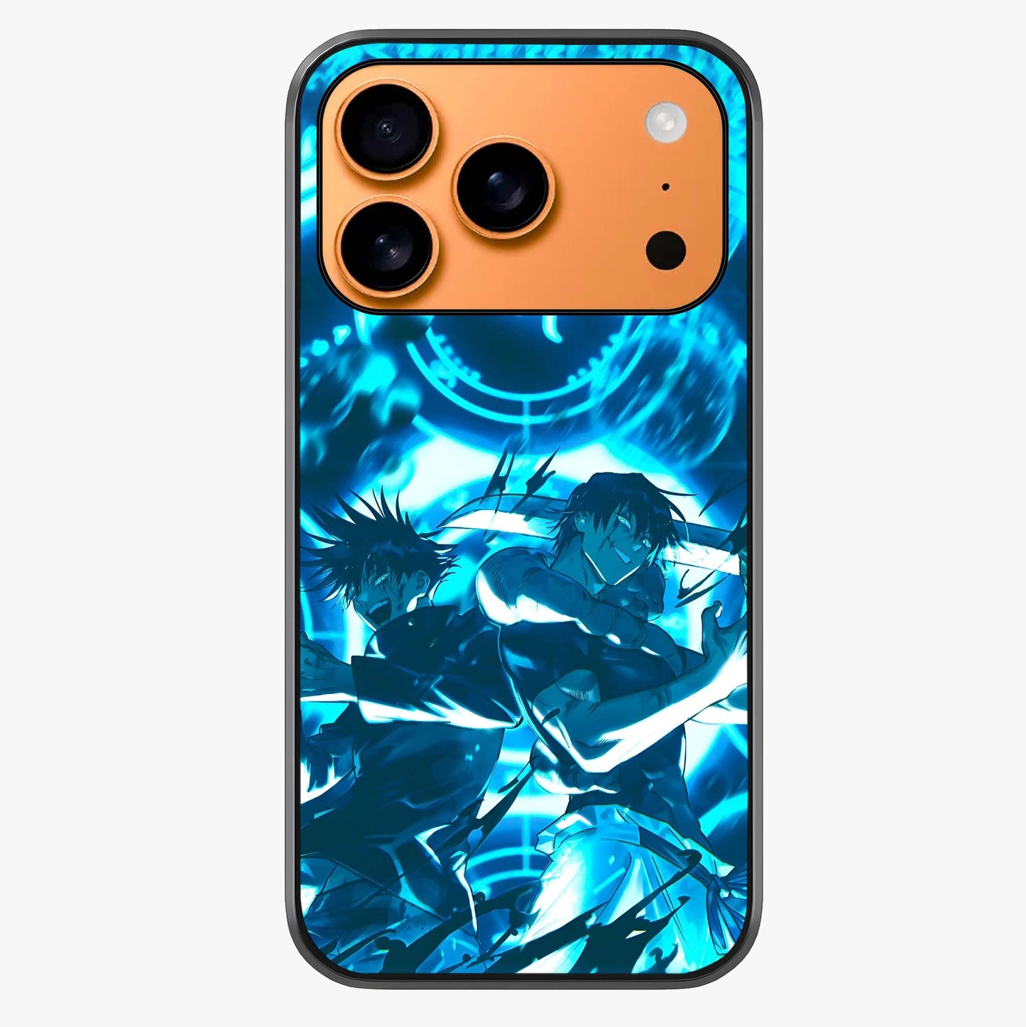 Cursed Energy Clash Glass Case captured at a warm angle highlighting gloss, texture and premium glass finish.