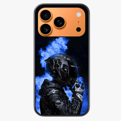 Cyber Sentinel Protocol Glass Case captured at a warm angle highlighting gloss, texture and premium glass finish.