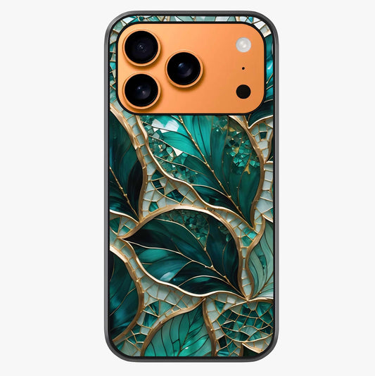 Emerald Leaf Glass Glass Case captured at a warm angle highlighting gloss, texture and premium glass finish.