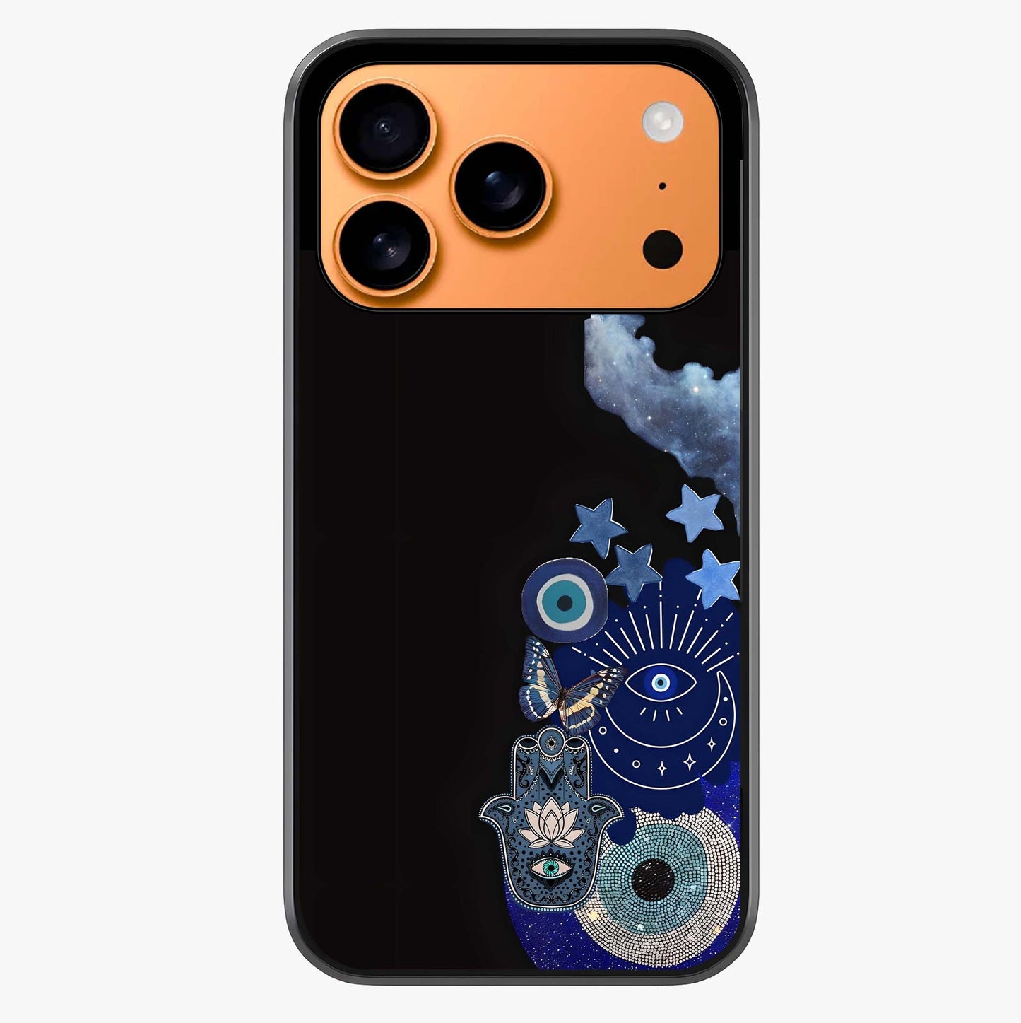 Galactic Charm Cluster Glass Case captured at a warm angle highlighting gloss, texture and premium glass finish.