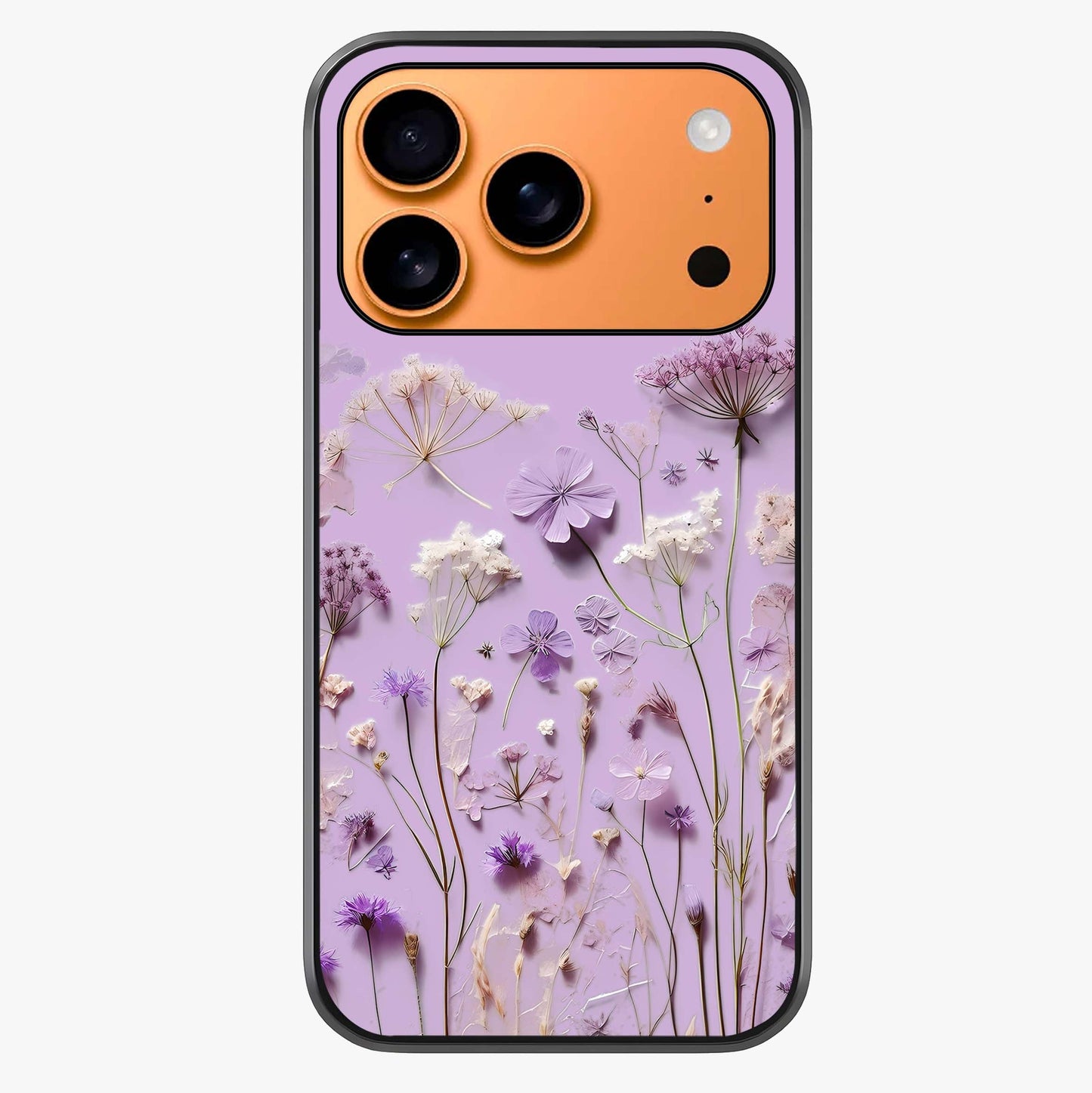 Lavender Blossom Dream Glass Case captured at a warm angle highlighting gloss, texture and premium glass finish.