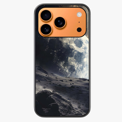 Lunar Horizon Glow Glass Case captured at a warm angle highlighting gloss, texture and premium glass finish.