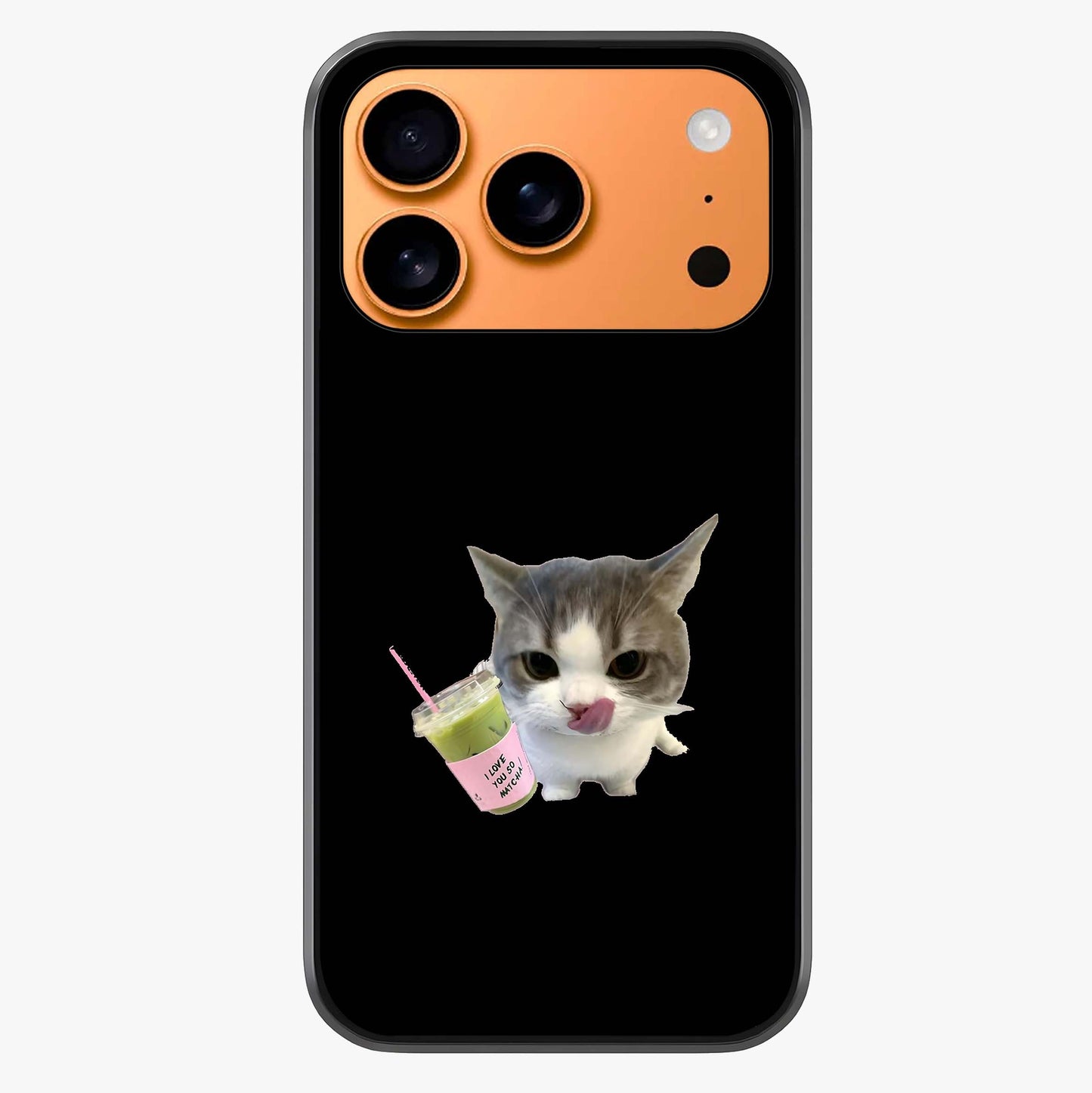 Matcha Cat Style Glass Case captured at a warm angle highlighting gloss, texture and premium glass finish.