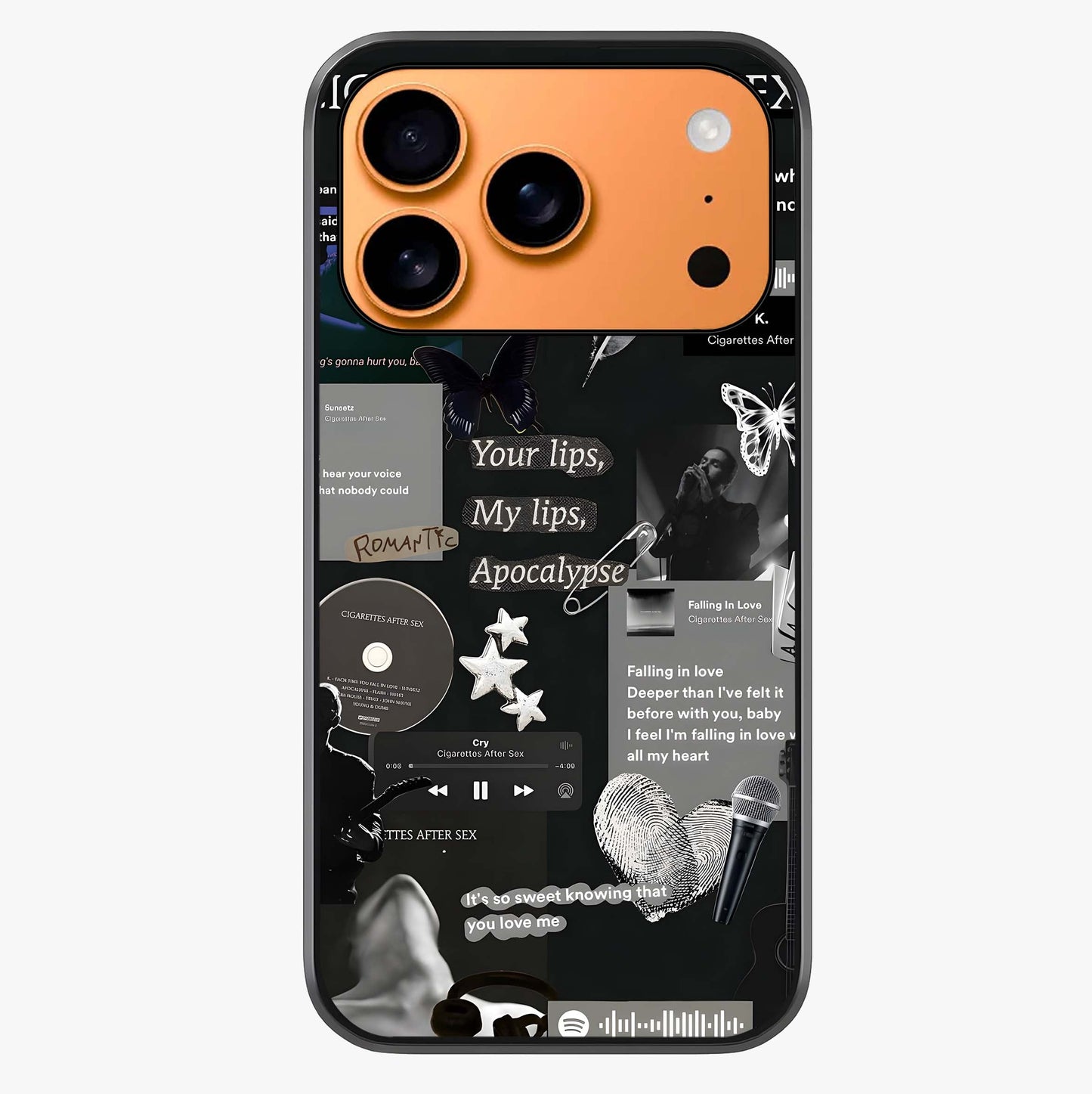 Midnight Love Echo Glass Case captured at a warm angle highlighting gloss, texture and premium glass finish.