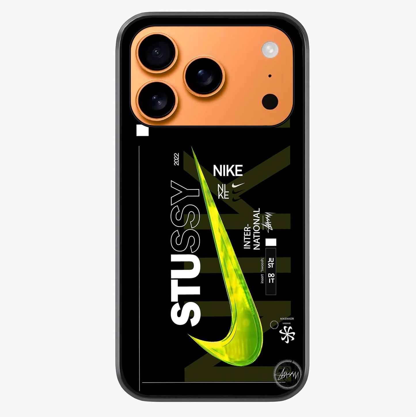 Neon Street Edition Glass Case captured at a warm angle highlighting gloss, texture and premium glass finish.