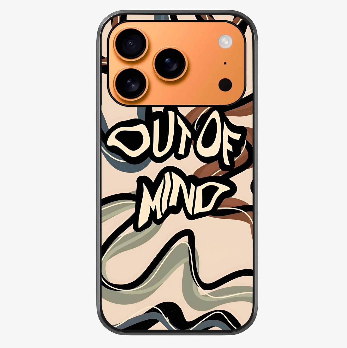 Out Of Mind Glass Case captured at a warm angle highlighting gloss, texture and premium glass finish.