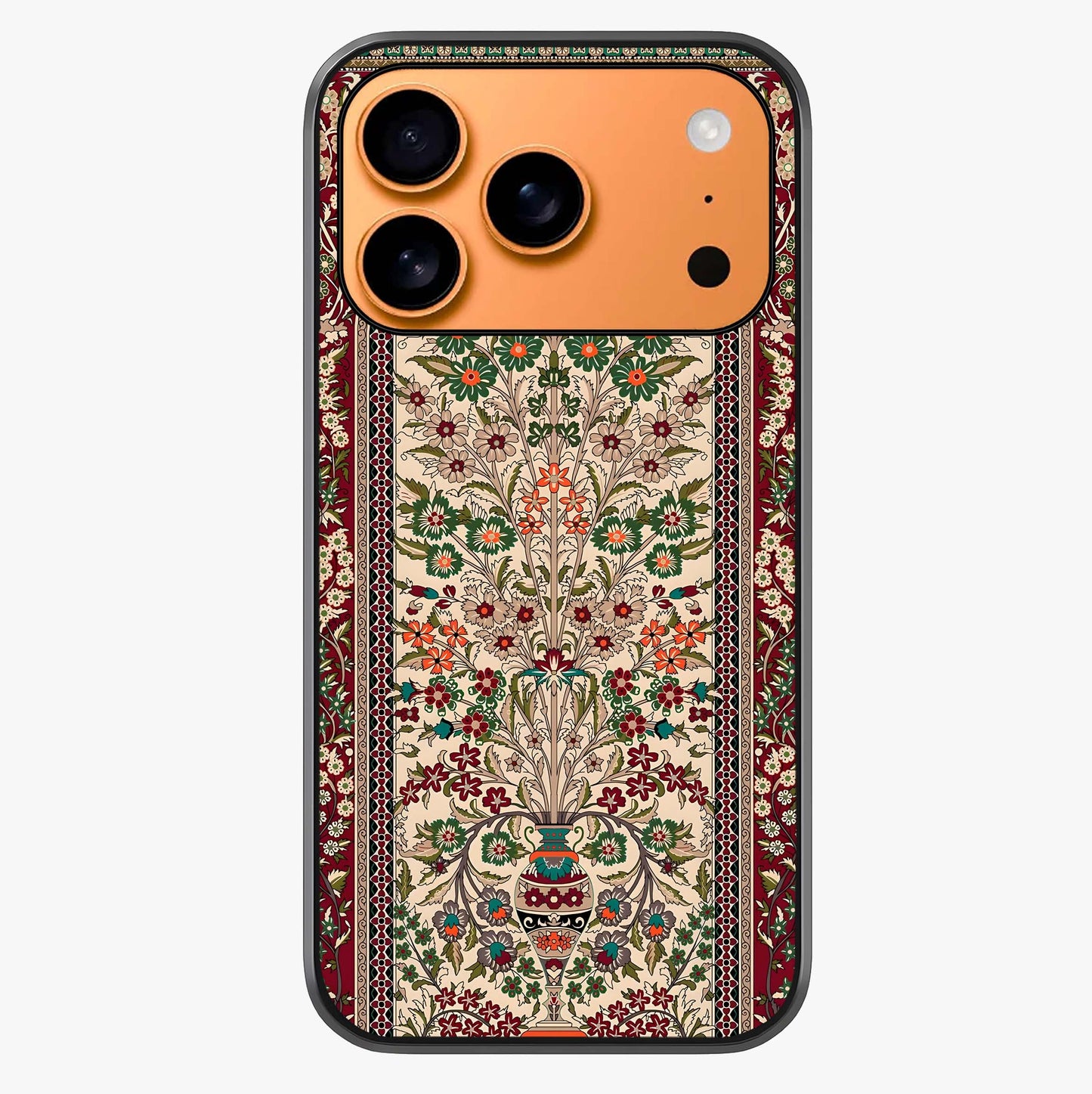 Persian Inspired Glass Case captured at a warm angle highlighting gloss, texture and premium glass finish.