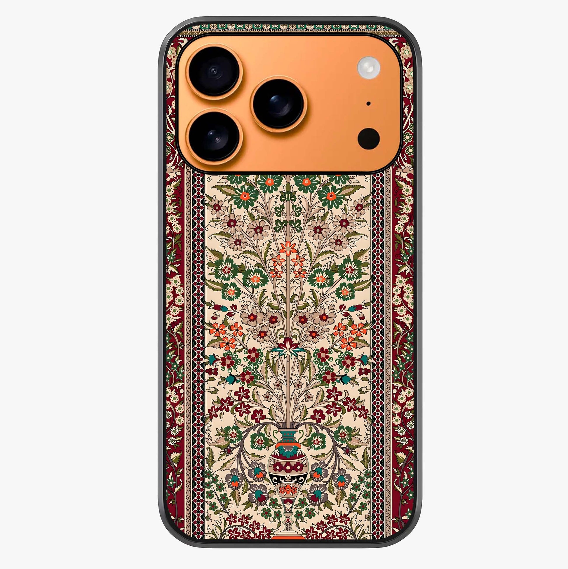 Persian Inspired Glass Case captured at a warm angle highlighting gloss, texture and premium glass finish.