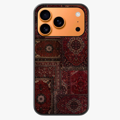Persian Velvet Tale Glass Case captured at a warm angle highlighting gloss, texture and premium glass finish.