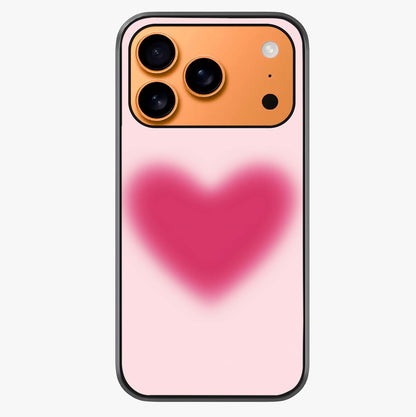 Pink Aura Heart Glass Case captured at a warm angle highlighting gloss, texture and premium glass finish.