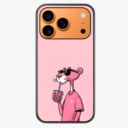 Pink Panther Glass Case captured at a warm angle highlighting gloss, texture and premium glass finish.