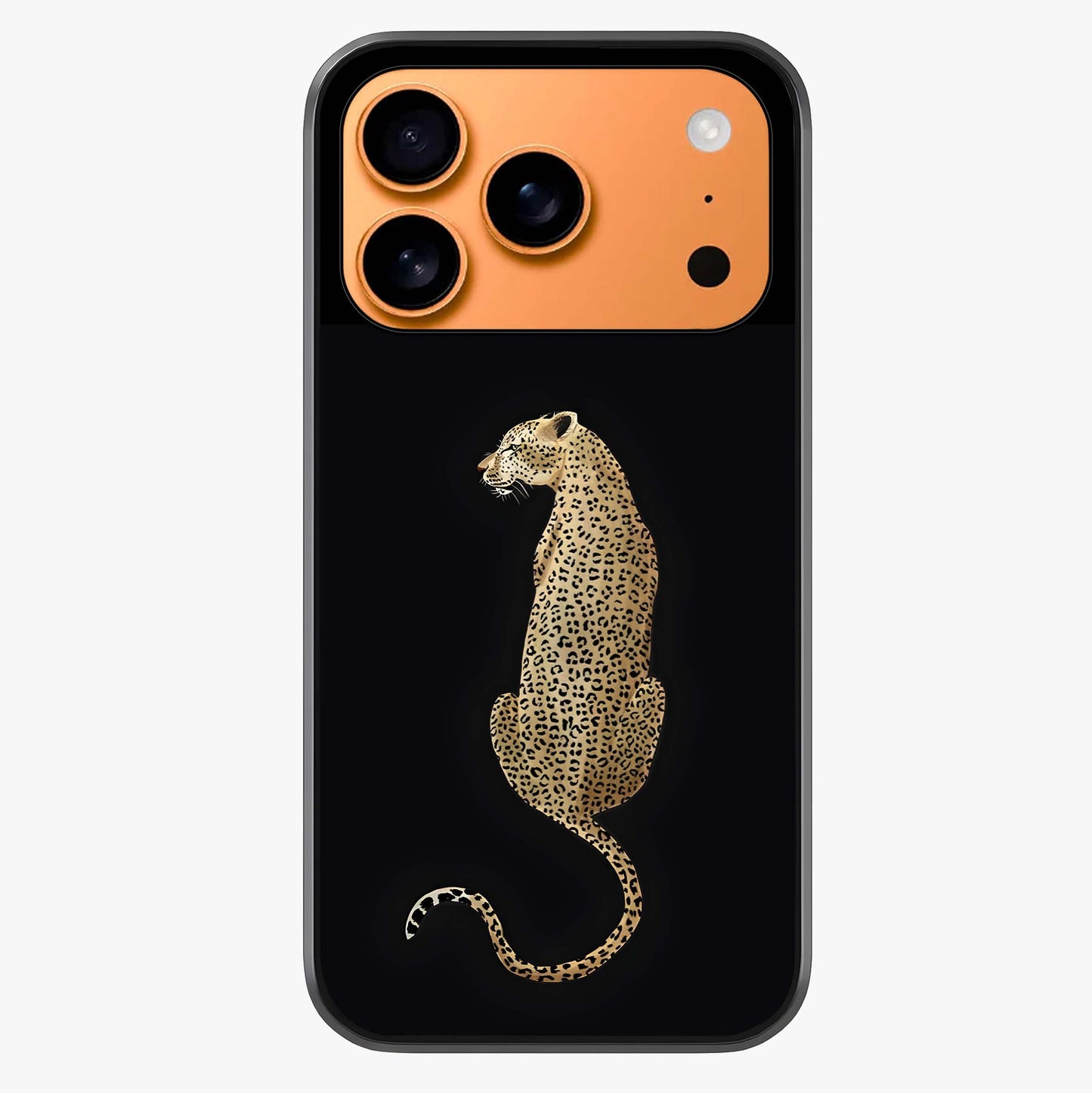Regal Leopard Glass Case captured at a warm angle highlighting gloss, texture and premium glass finish.
