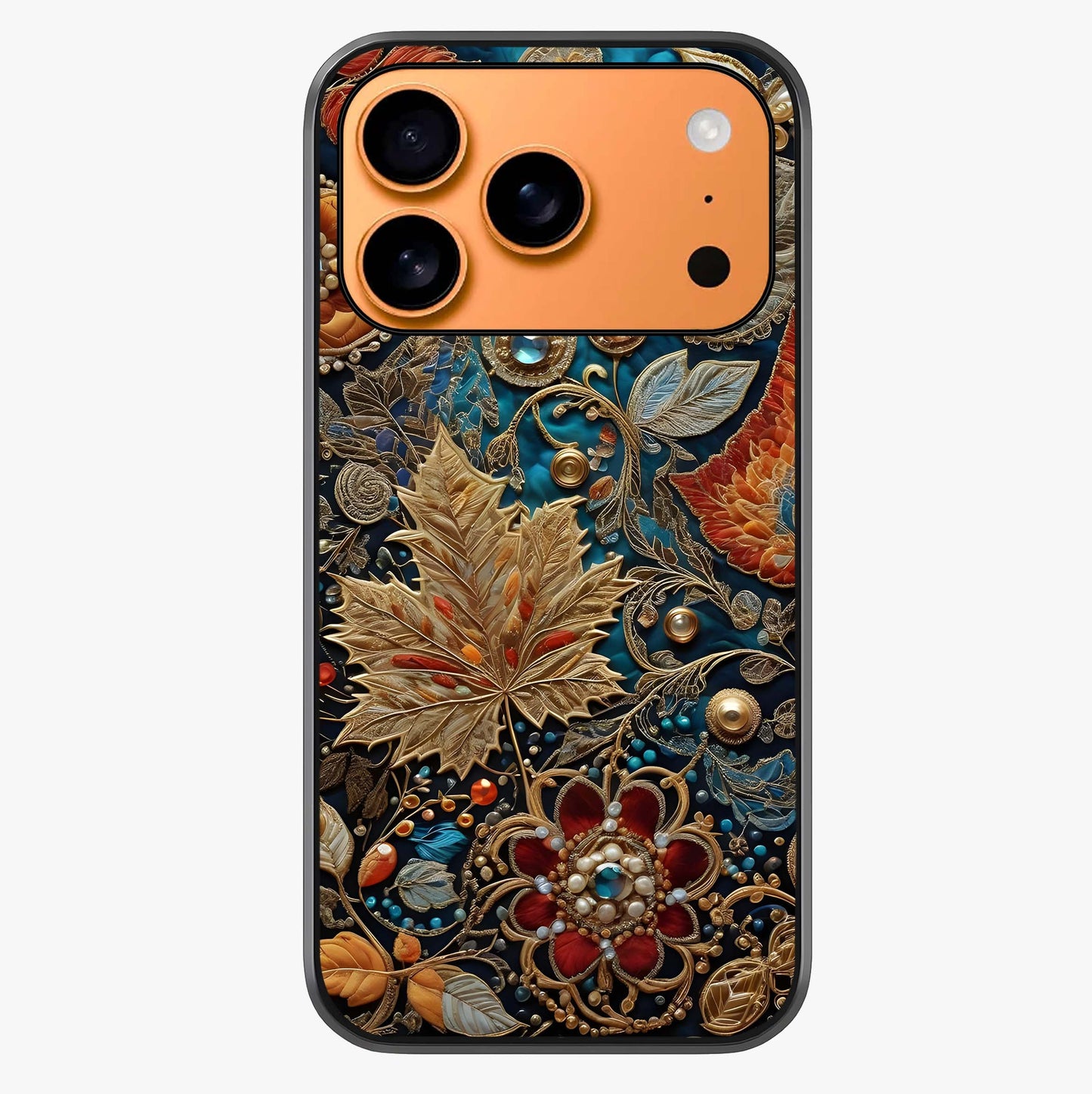 Royal Jewel Garden Glass Case captured at a warm angle highlighting gloss, texture and premium glass finish.