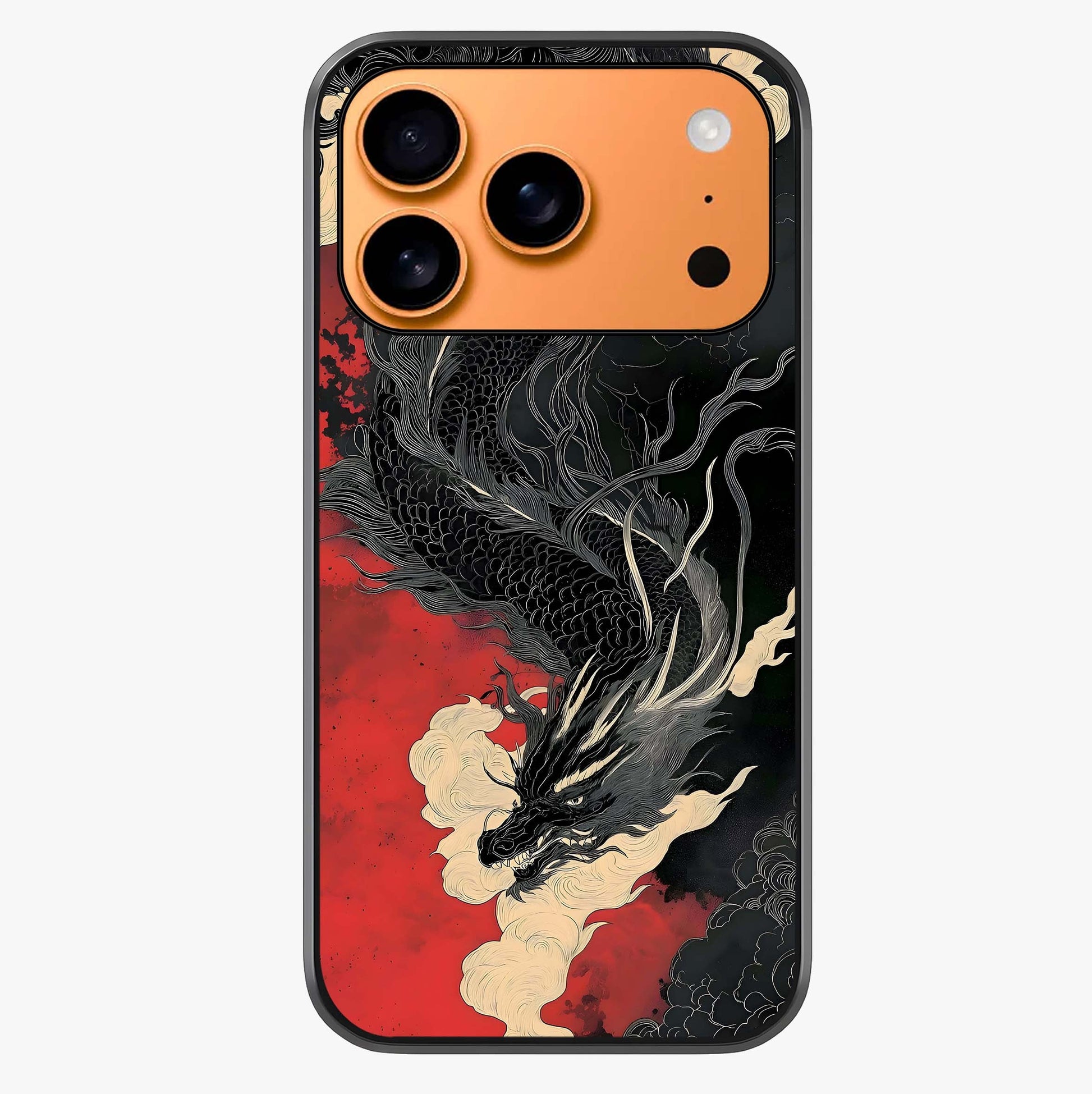 Shadow Dragon Fury Glass Case captured at a warm angle highlighting gloss, texture and premium glass finish.
