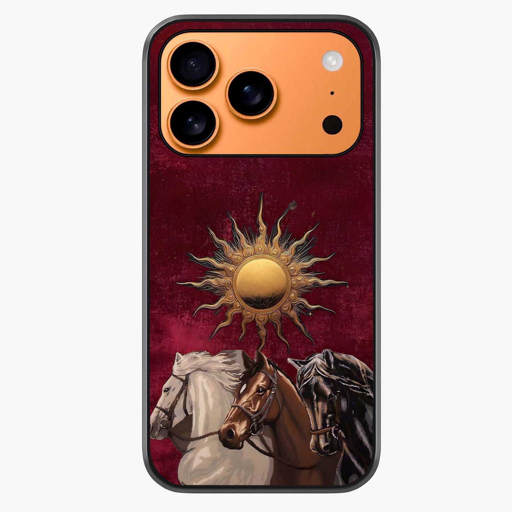Solar Riders Glass Case captured at a warm angle highlighting gloss, texture and premium glass finish.