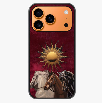 Solar Riders Glass Case captured at a warm angle highlighting gloss, texture and premium glass finish.