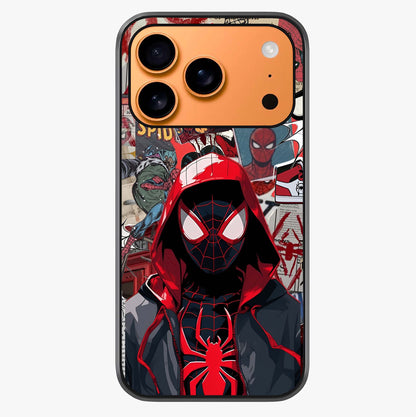 Spider Collage Street Glass Case captured at a warm angle highlighting gloss, texture and premium glass finish.