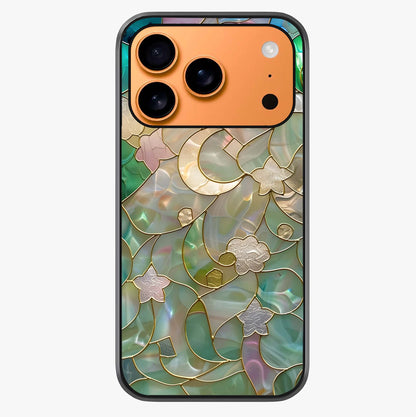 Stained Sunrise Glow Glass Case captured at a warm angle highlighting gloss, texture and premium glass finish.