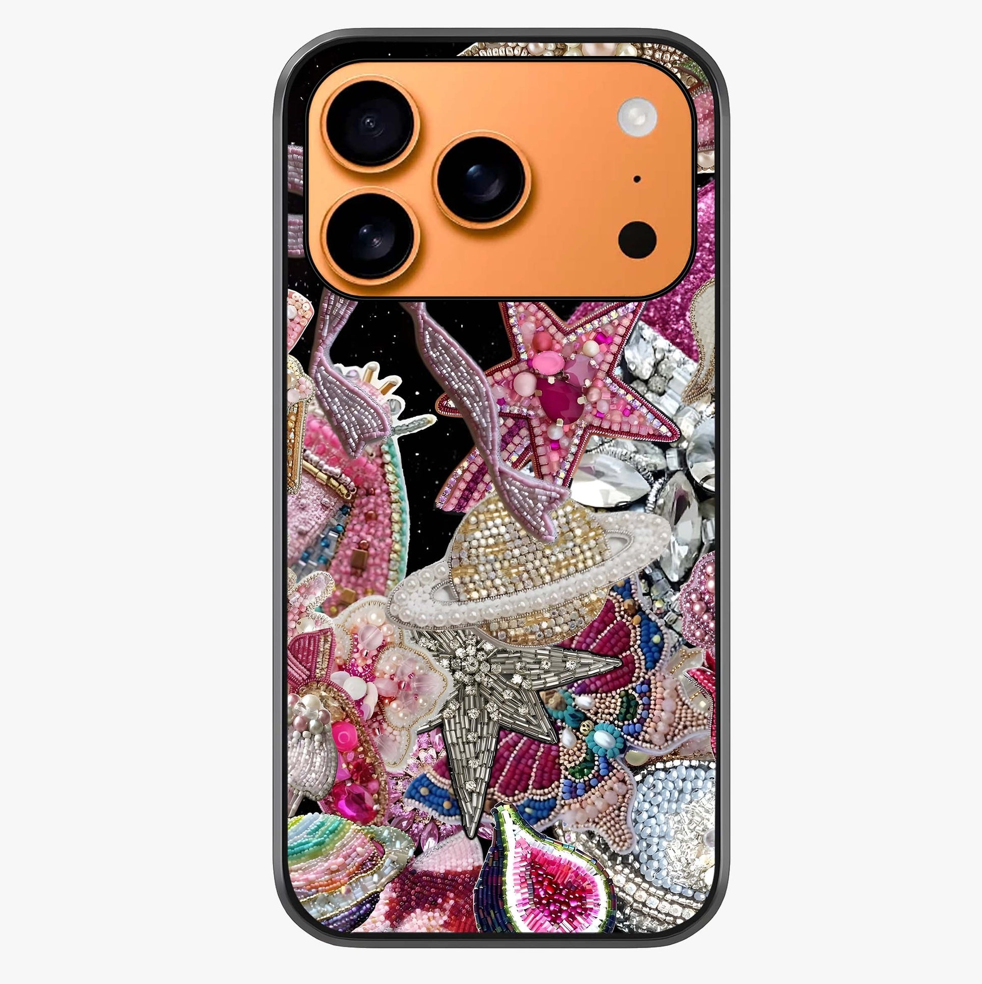 Starlit Jewel Dream Glass Case captured at a warm angle highlighting gloss, texture and premium glass finish.