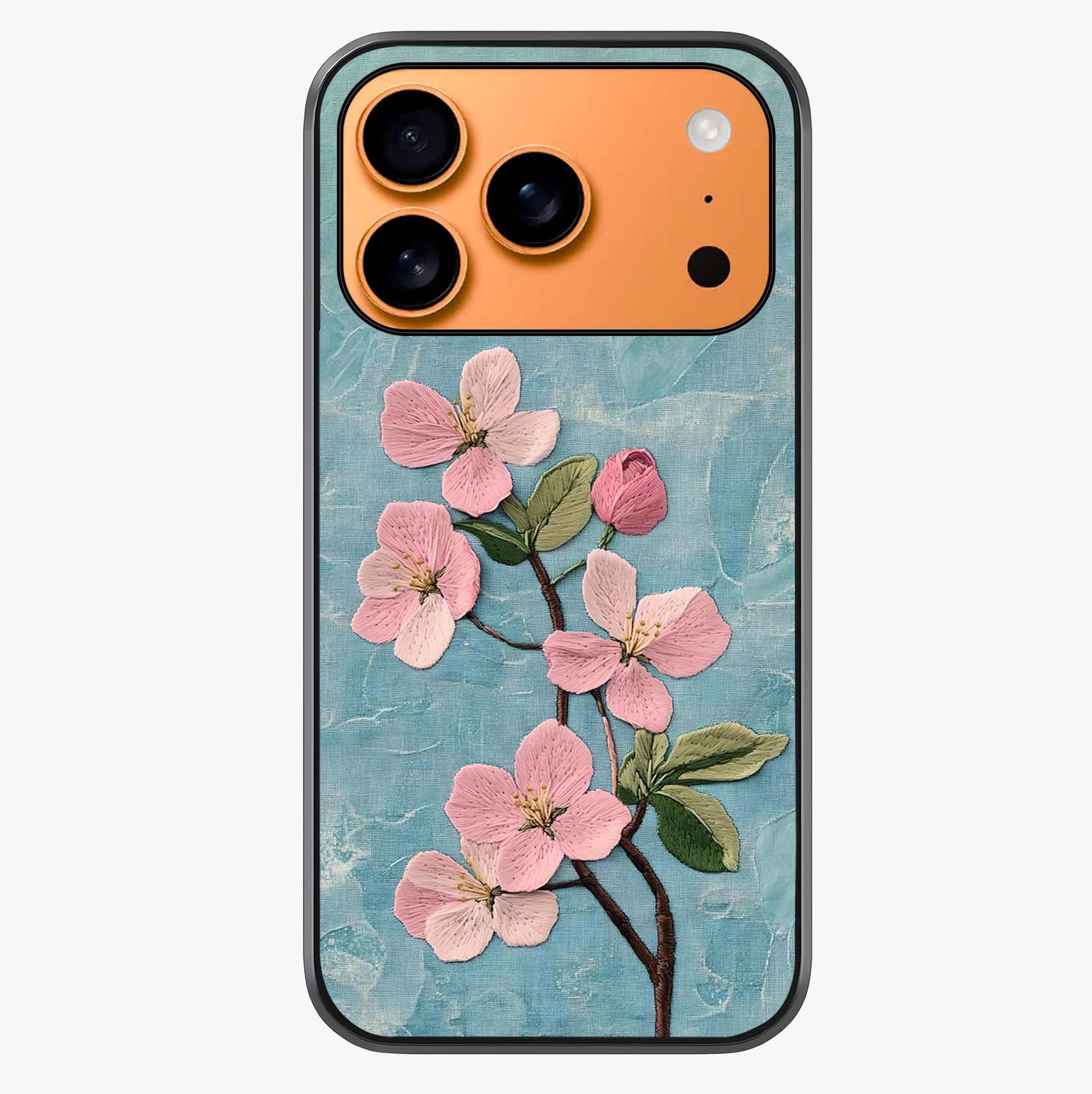 Threaded Blossom Breeze Glass Case captured at a warm angle highlighting gloss, texture and premium glass finish.