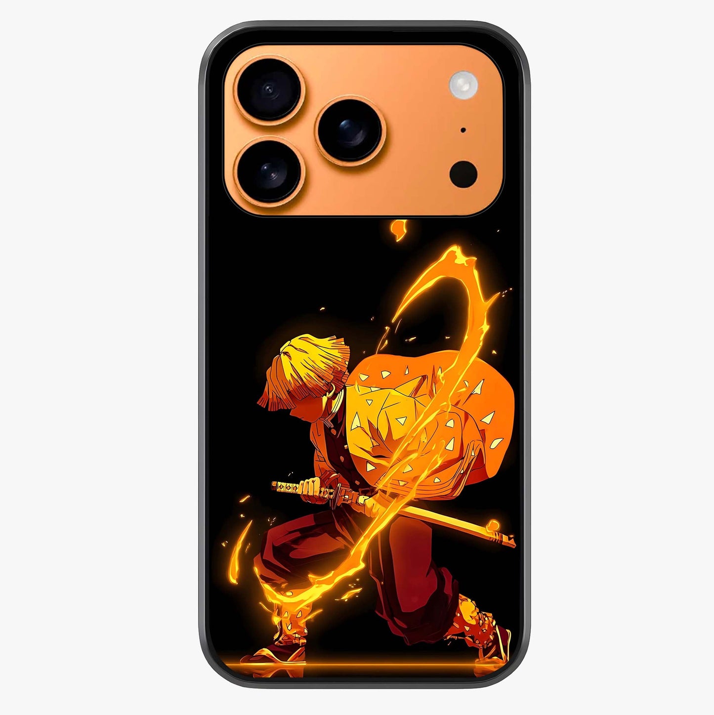 Thunder Flame Execution Glass Case captured at a warm angle highlighting gloss, texture and premium glass finish.