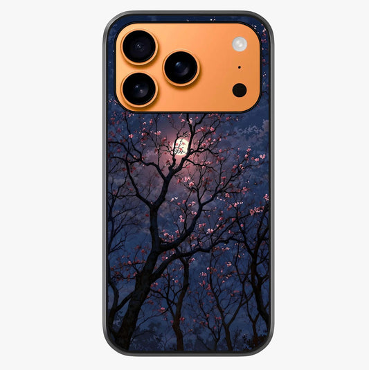 Twilight Sakura Serenade Glass Case showing full back design in clean flat view with glossy glass finish.
