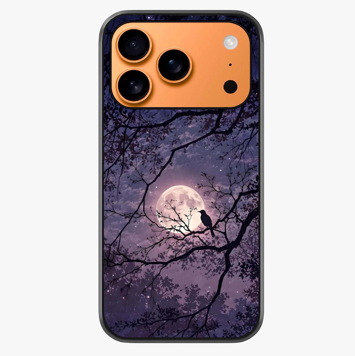 Whispering Moon Silence Glass Case captured at a warm angle highlighting gloss, texture and premium glass finish.