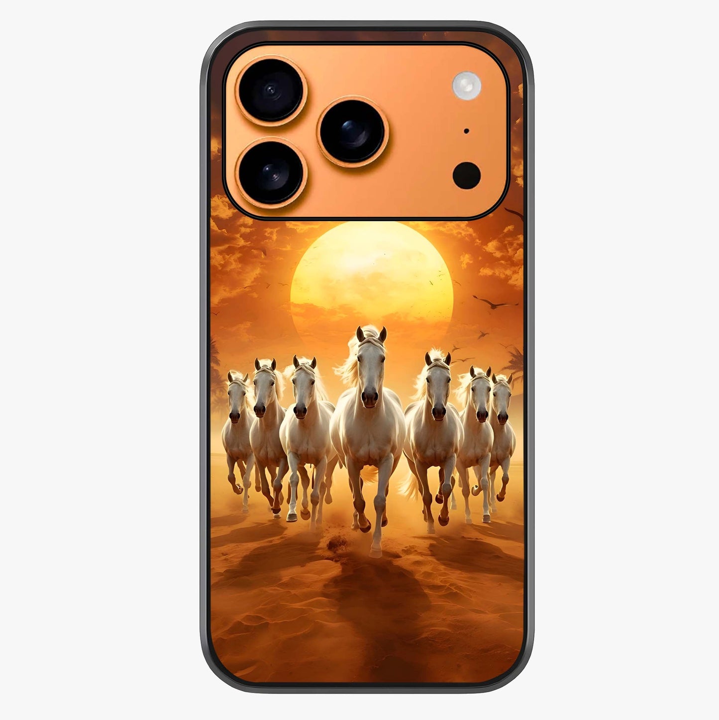 Wild Sunset Majesty Glass Case captured at a warm angle highlighting gloss, texture and premium glass finish.