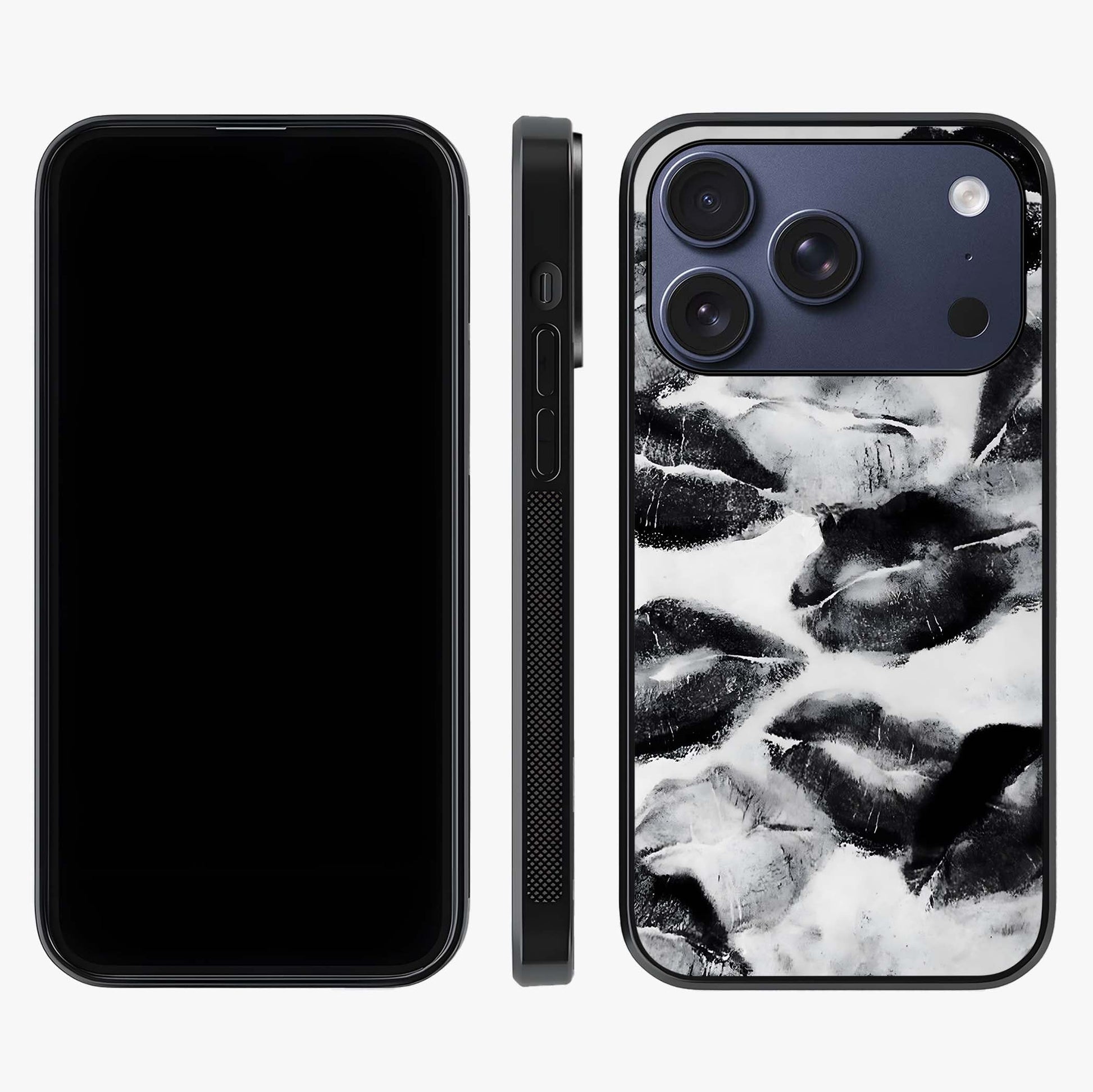 Midnight Kiss Marks Glass Case displayed upright for full design visibility and premium finish.