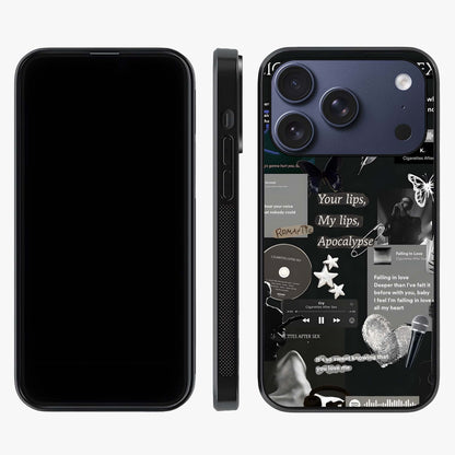 Midnight Love Echo Glass Case displayed upright for full design visibility and premium finish.