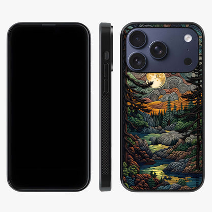 Moonlight Forest Dream Glass Case displayed upright for full design visibility and premium finish.