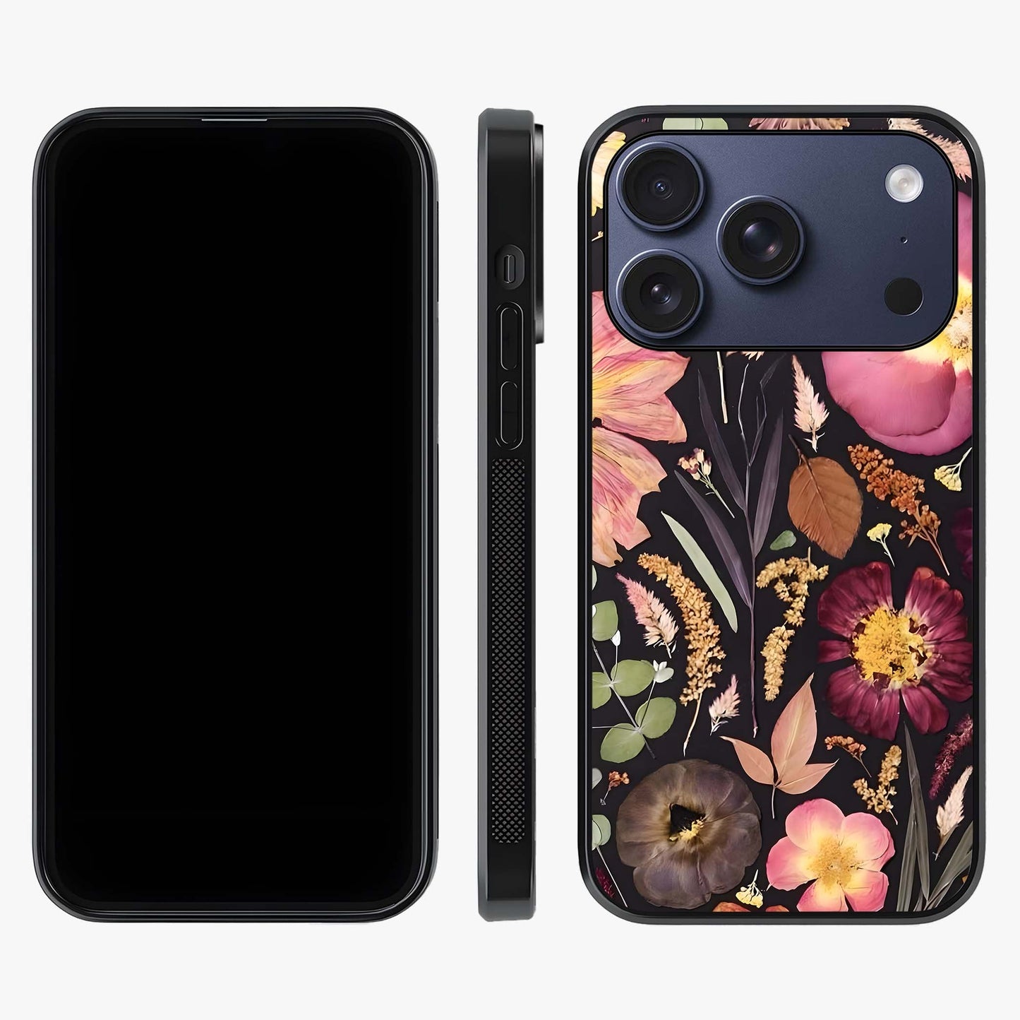 Petal Dream Tapestry Glass Case displayed upright for full design visibility and premium finish.