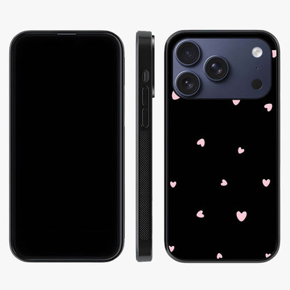 Pink Love Drops Glass Case displayed upright for full design visibility and premium finish.