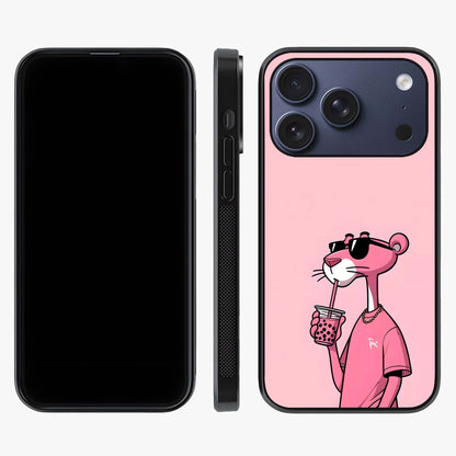 Pink Panther Glass Case displayed upright for full design visibility and premium finish.