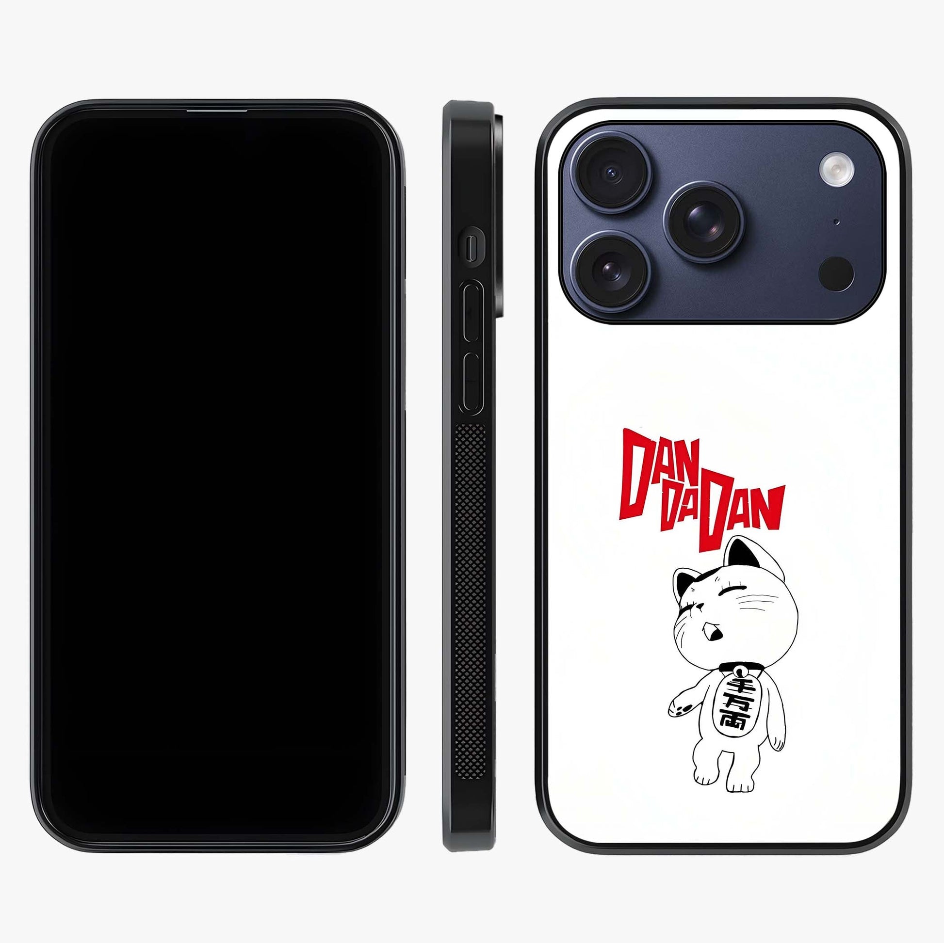 Playful Spirit Charm Glass Case displayed upright for full design visibility and premium finish.