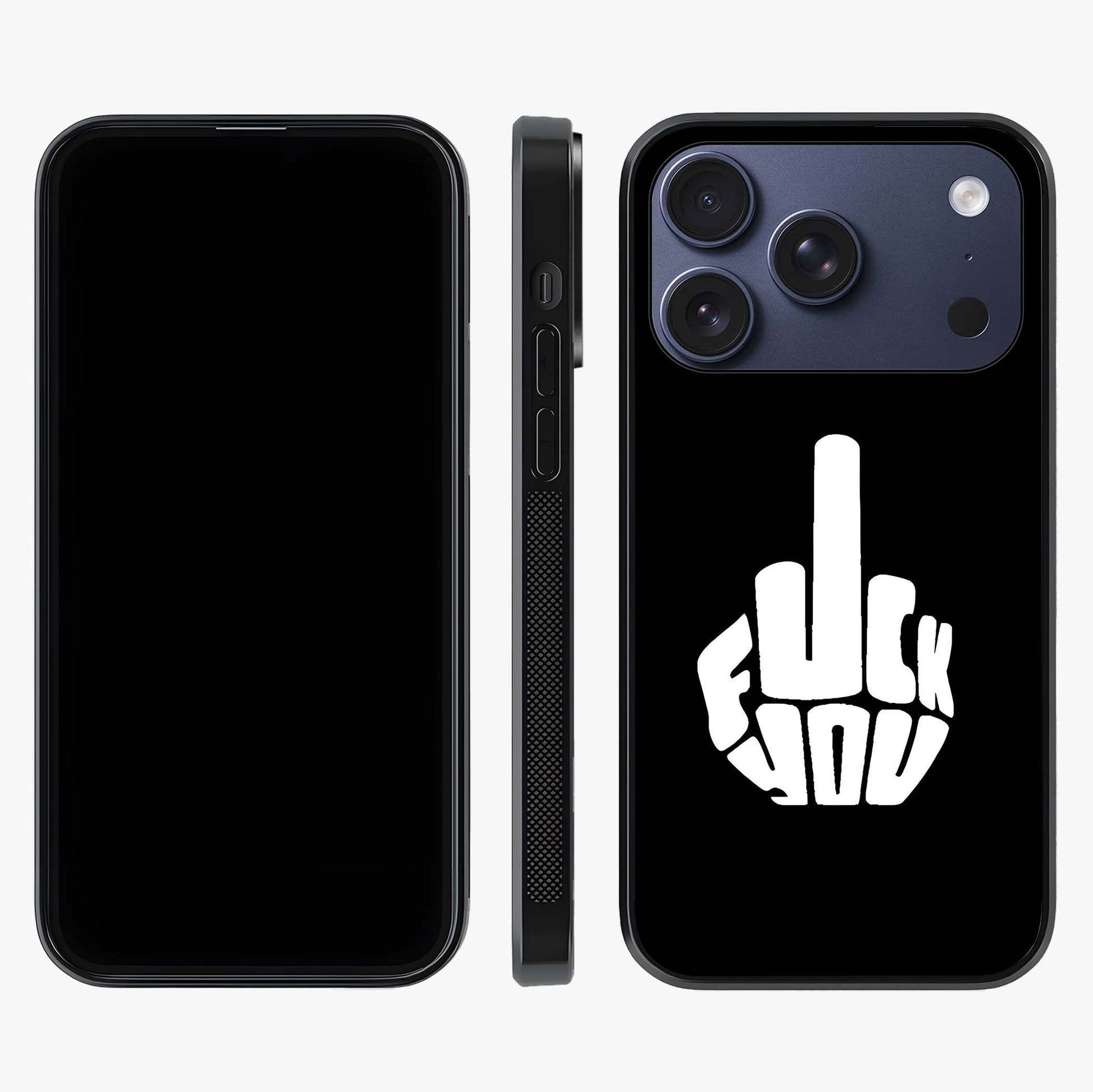 Rebel Mode On Glass Case displayed upright for full design visibility and premium finish.