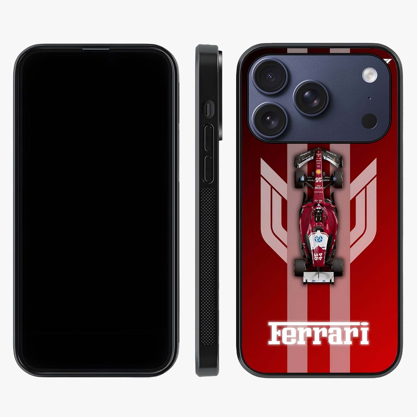 Red Ferrari F1 Vertical Glass Case displayed upright for full design visibility and premium finish.