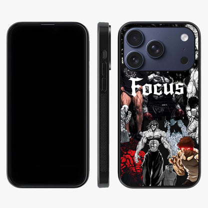 Relentless Power Focus Glass Case displayed upright for full design visibility and premium finish.