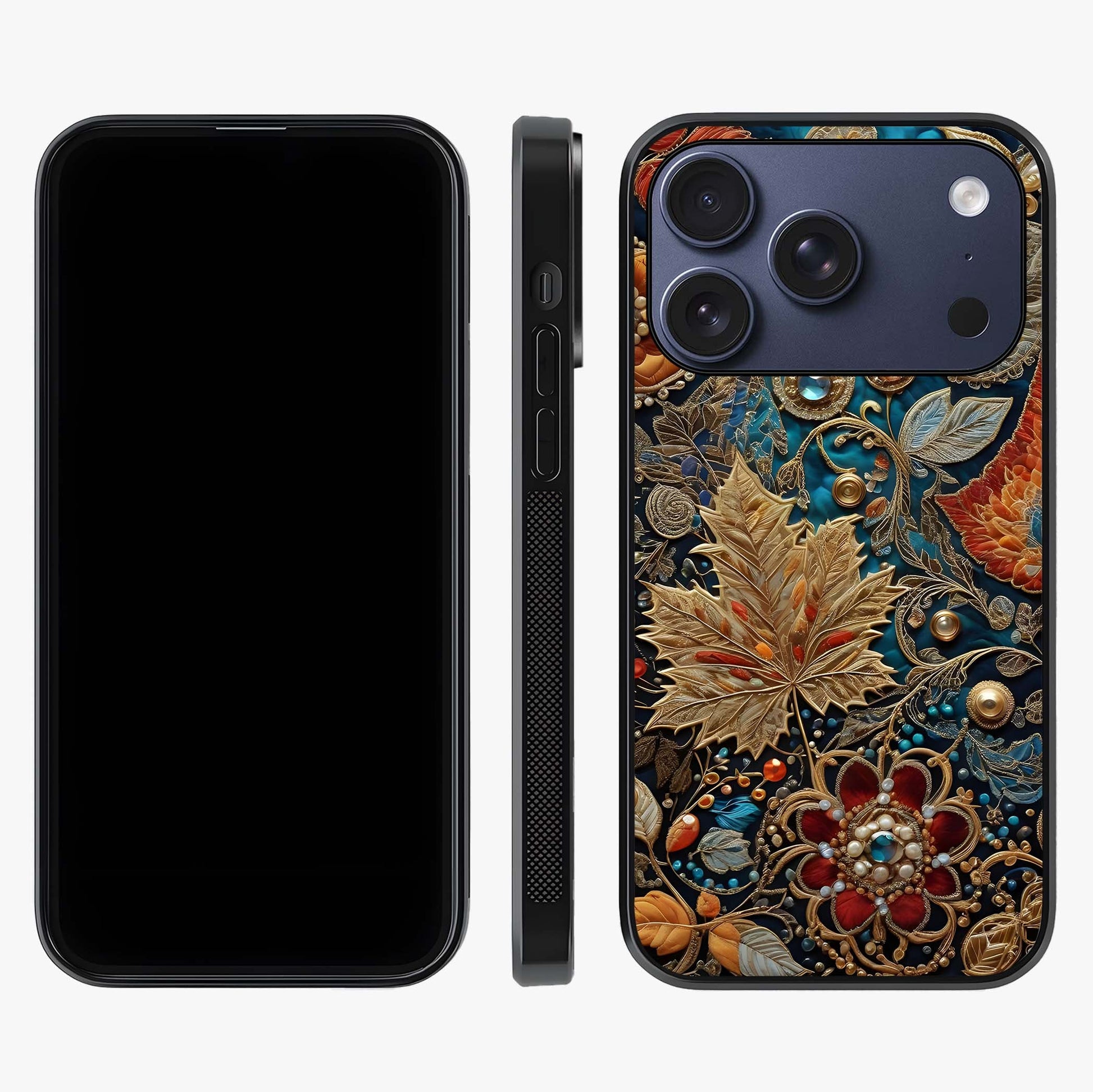 Royal Jewel Garden Glass Case displayed upright for full design visibility and premium finish.