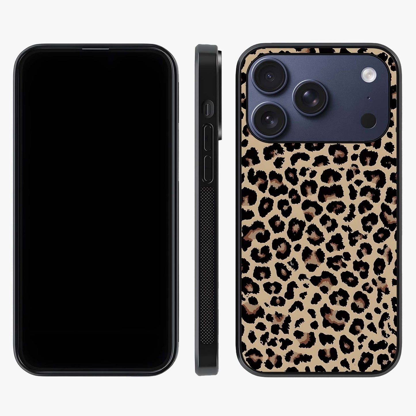 Savage Chic Pattern Glass Case displayed upright for full design visibility and premium finish.