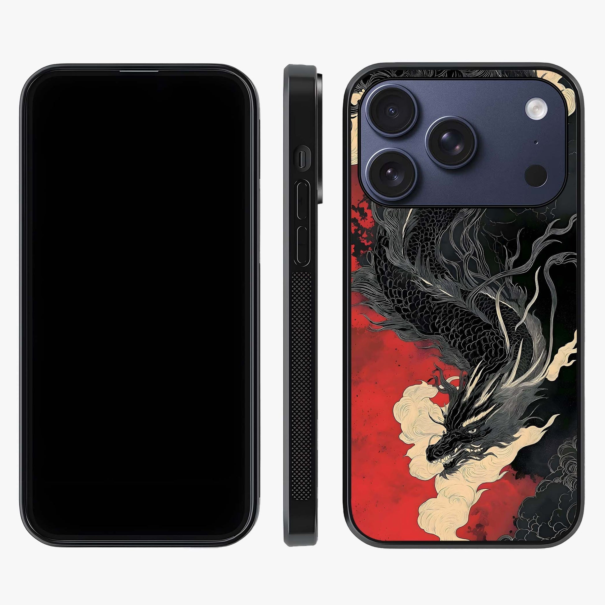 Shadow Dragon Fury Glass Case displayed upright for full design visibility and premium finish.