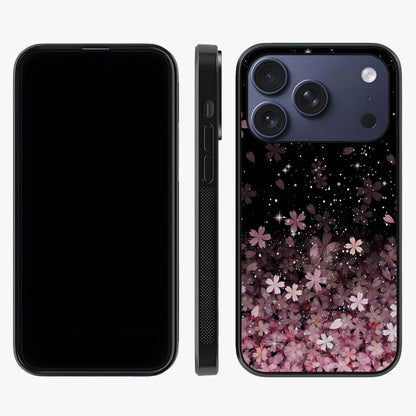 Small Starry Flowers Glass Case displayed upright for full design visibility and premium finish.