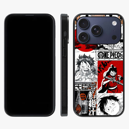 Strawhat Chaos Panels Glass Case displayed upright for full design visibility and premium finish.