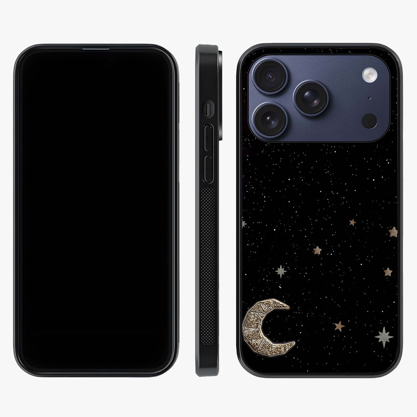 Twinkle Star With Half Moon Glass Case displayed upright for full design visibility and premium finish.