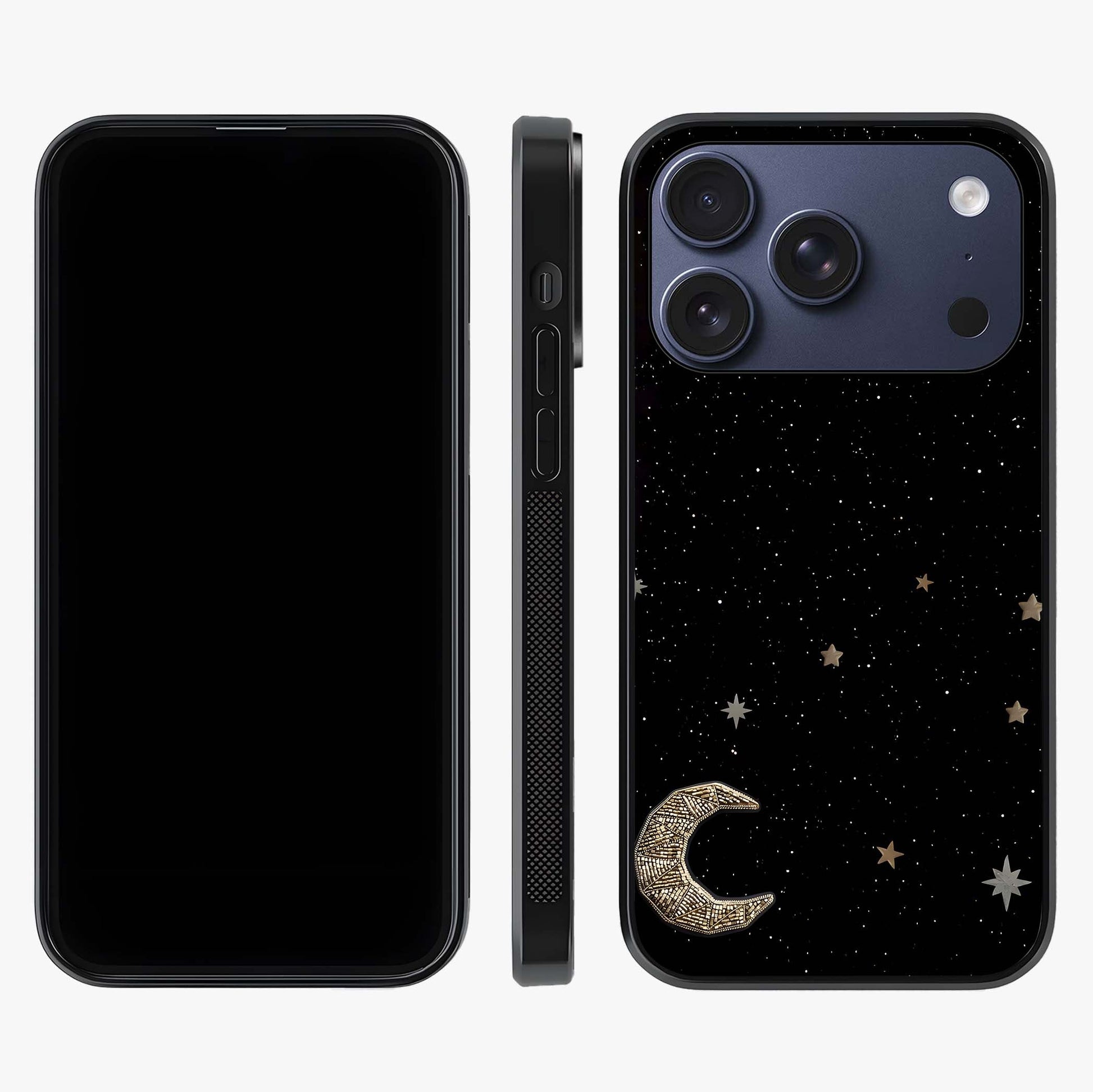 Twinkle Star With Half Moon Glass Case displayed upright for full design visibility and premium finish.